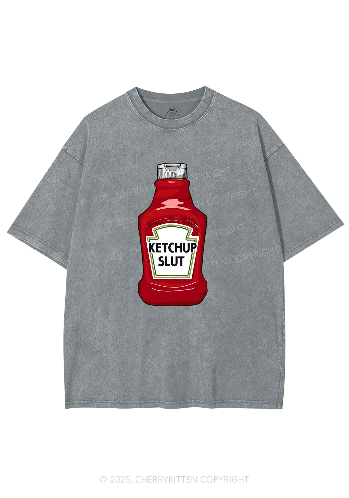 Ketchup Slxt Y2K Shirts Washed Tee Cherrykitten