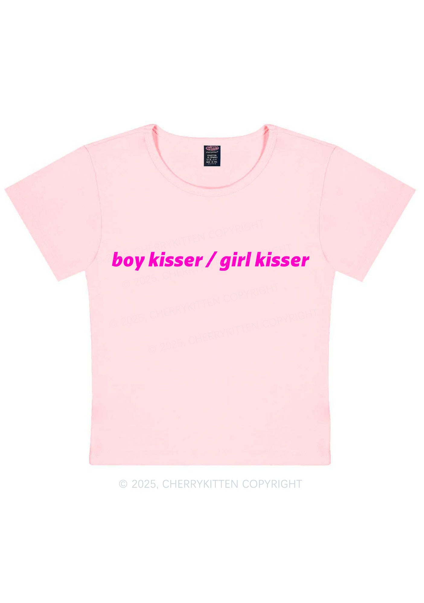 Boy Kisser Girl Kisser Pride Y2K Baby Tee Cherrykitten