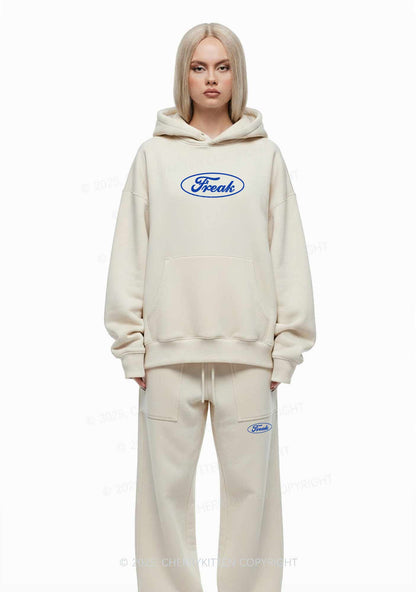 Oval Freak Y2K Fleece Hoodie Set Cherrykitten