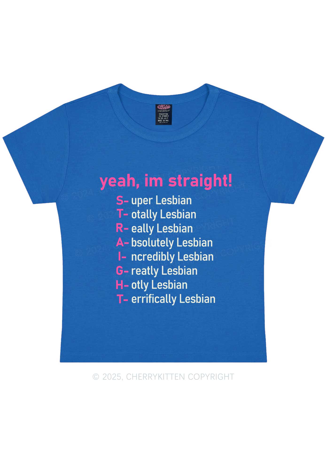 Straight Lesbian Y2K Baby Tee Cherrykitten