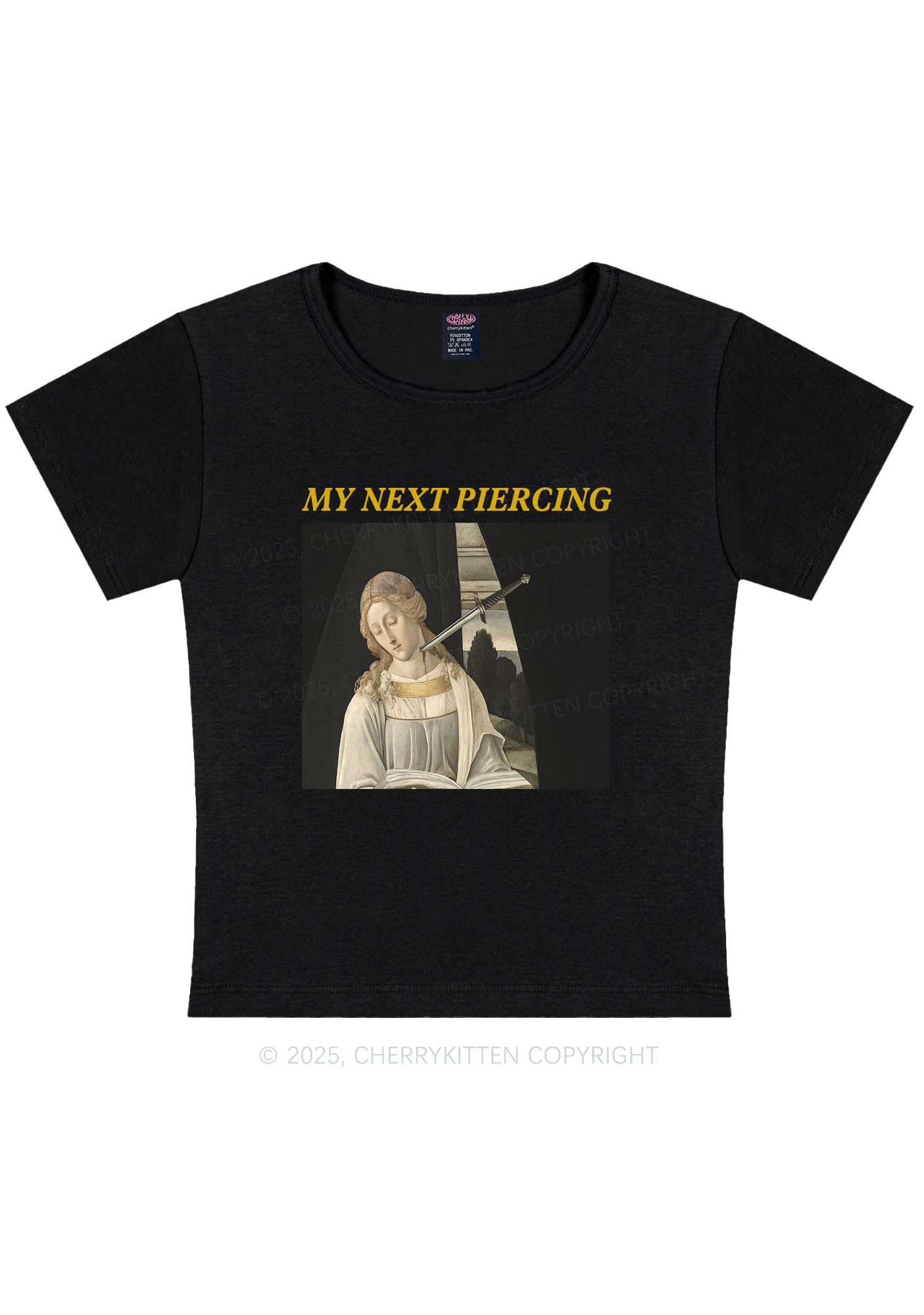 My Next Piercing Y2K Baby Tee Cherrykitten