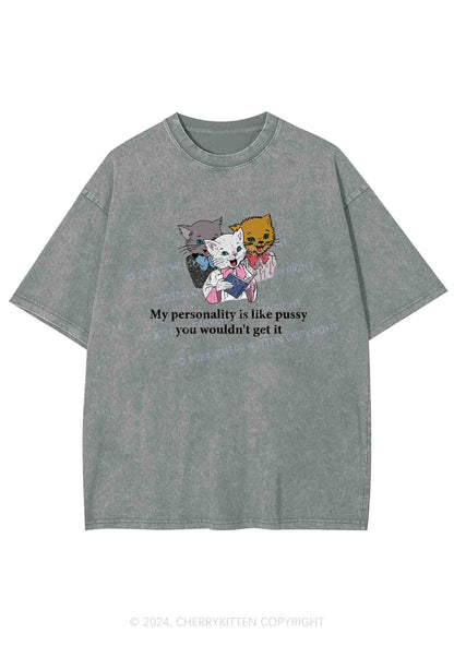 Personality Like Puxxy Y2K Washed Tee Cherrykitten