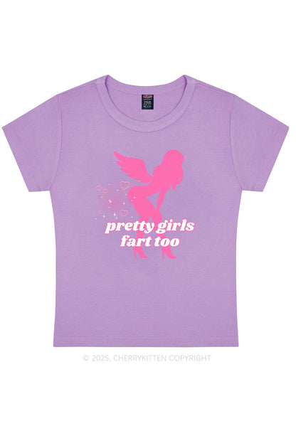 Pretty Girls Fart Too Y2K Baby Tee Cherrykitten