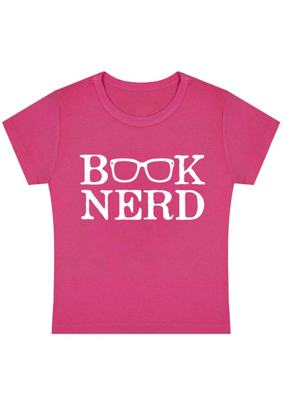Book Nerd Glasses Y2K Baby Tee