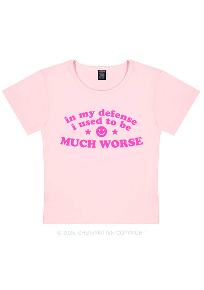 Much Worse Y2K Baby Tee Cherrykitten