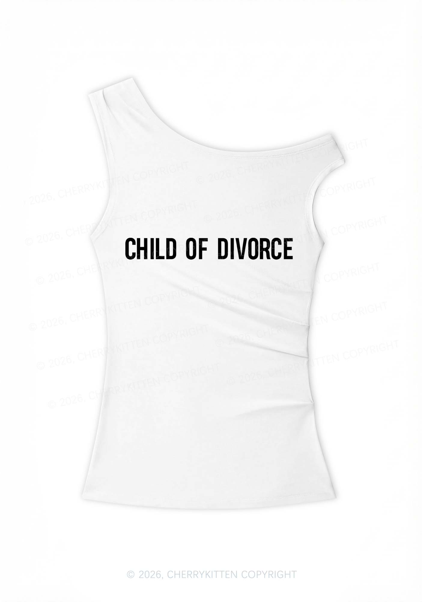 Child Of Divorce Y2K Off Shoulder Tank Top Cherrykitten