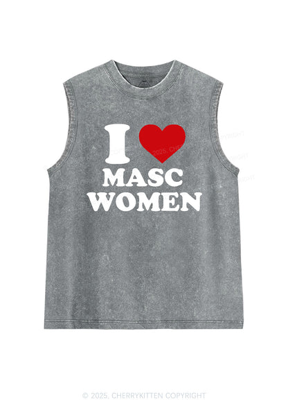 I Love Masc Women Pride Y2K Washed Muscle Tank Cherrykitten
