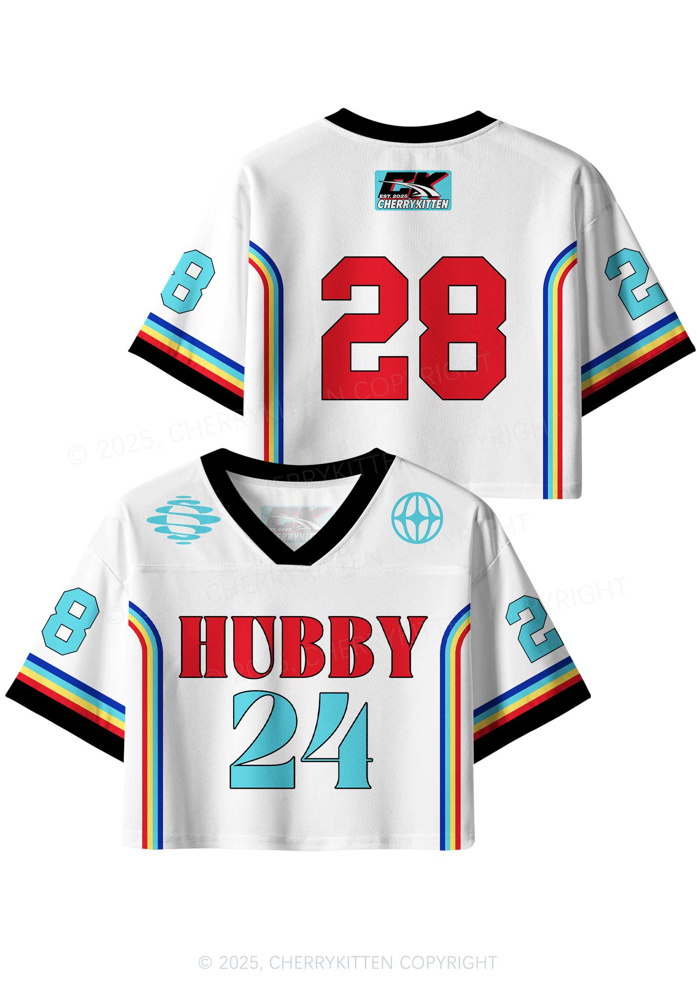 Custom White Hubby Valentine's Day Y2K Crop Sport Jersey Shirts Cherrykitten