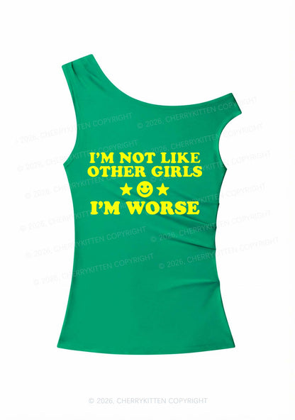 Im Worse Y2K Off Shoulder Tank Top Cherrykitten