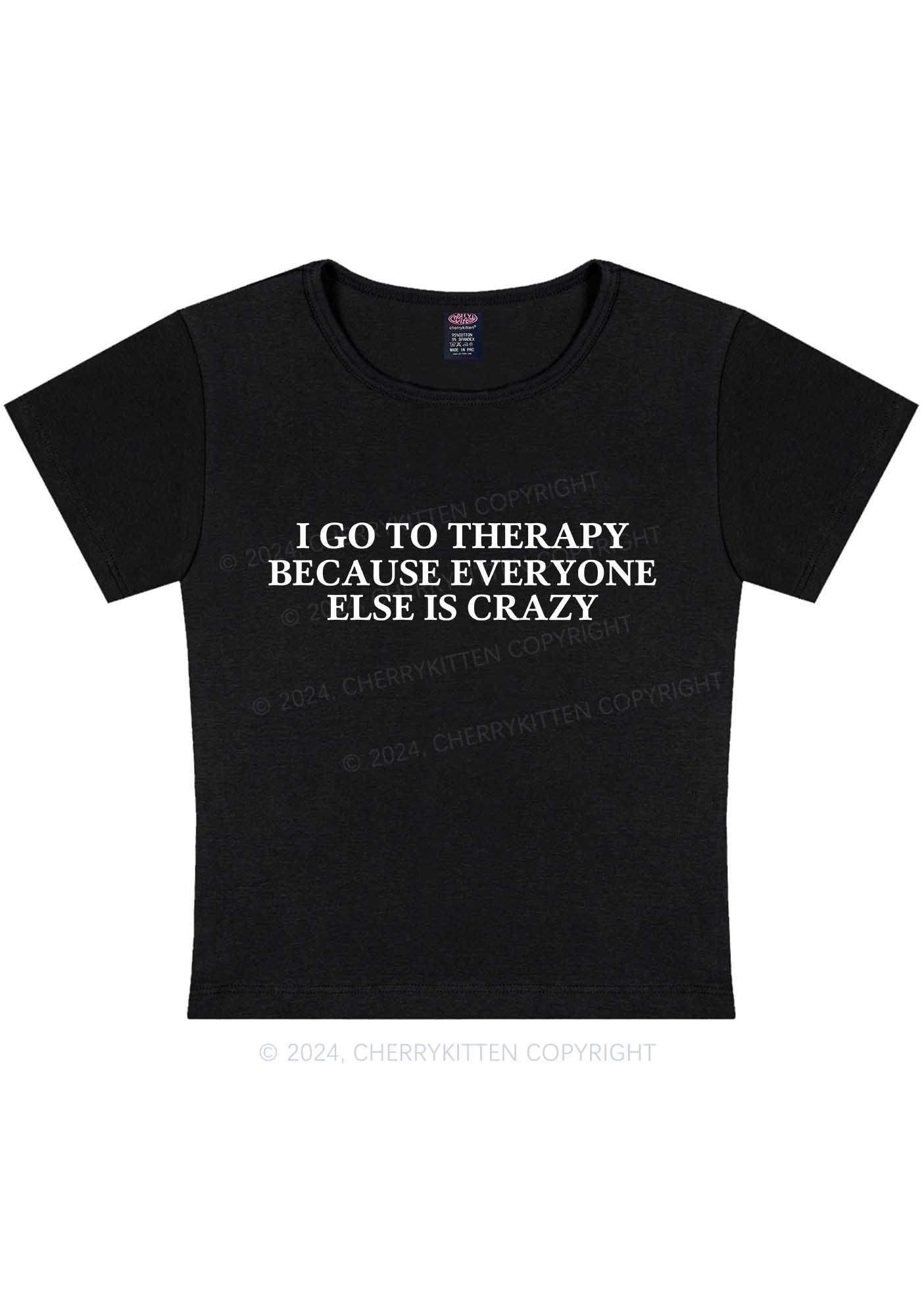 Curvy I Go To Therapy Y2K Baby Tee Cherrykitten