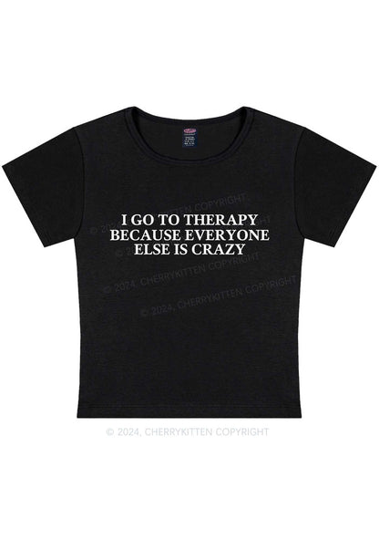Curvy I Go To Therapy Y2K Baby Tee Cherrykitten