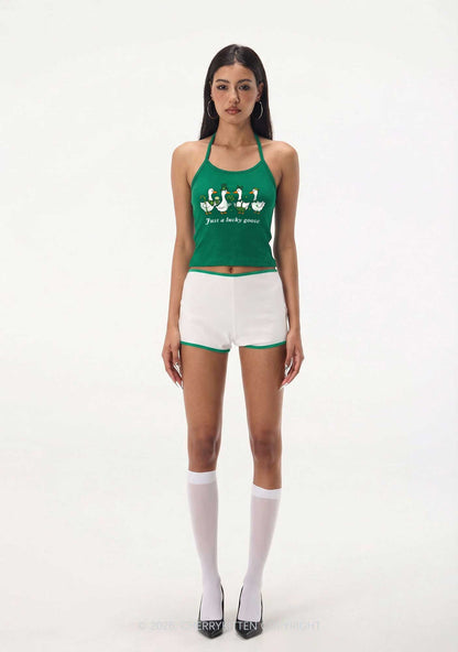 Just A Lucky Goose St Patricks Y2K Halter Neck Cami Cherrykitten
