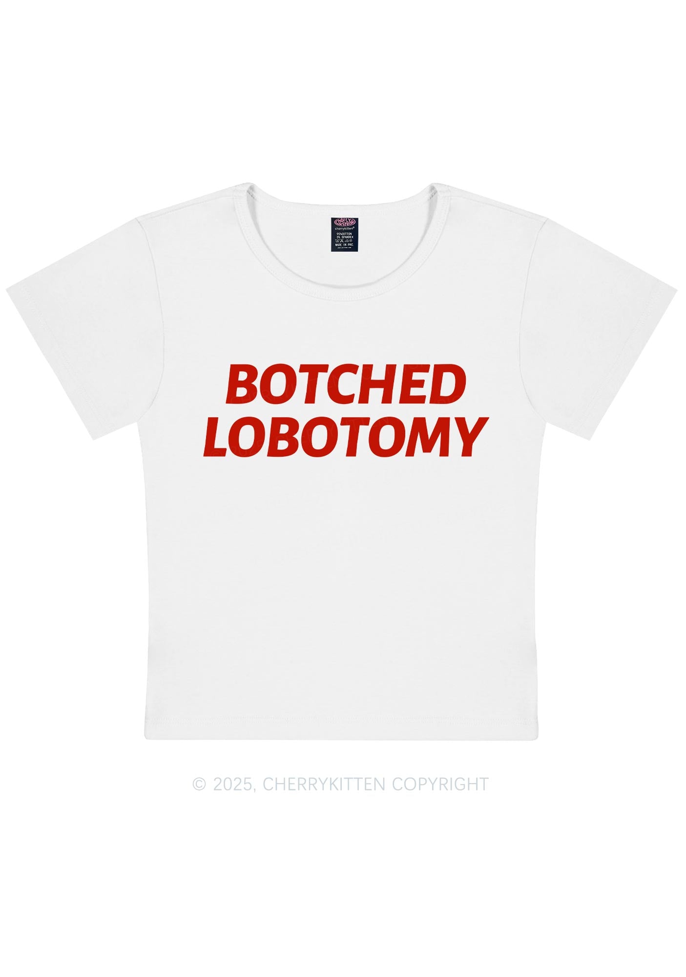 Botched Lobotomy Y2K Baby Tee Cherrykitten