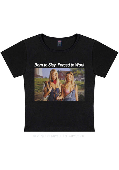 Born To Slay Y2K Baby Tee Cherrykitten