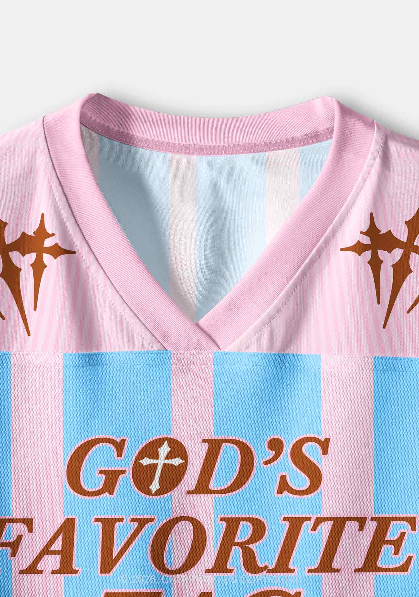 Light Pink Gods Favorite Fag Pride Y2K Crop Sport Jersey Shirts Cherrykitten