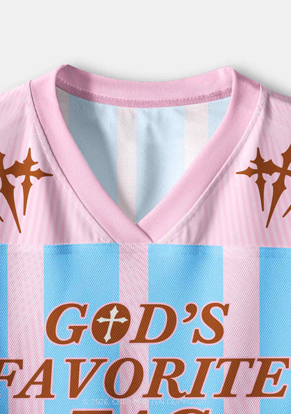 Light Pink Gods Favorite Fag Pride Y2K Crop Sport Jersey Shirts Cherrykitten