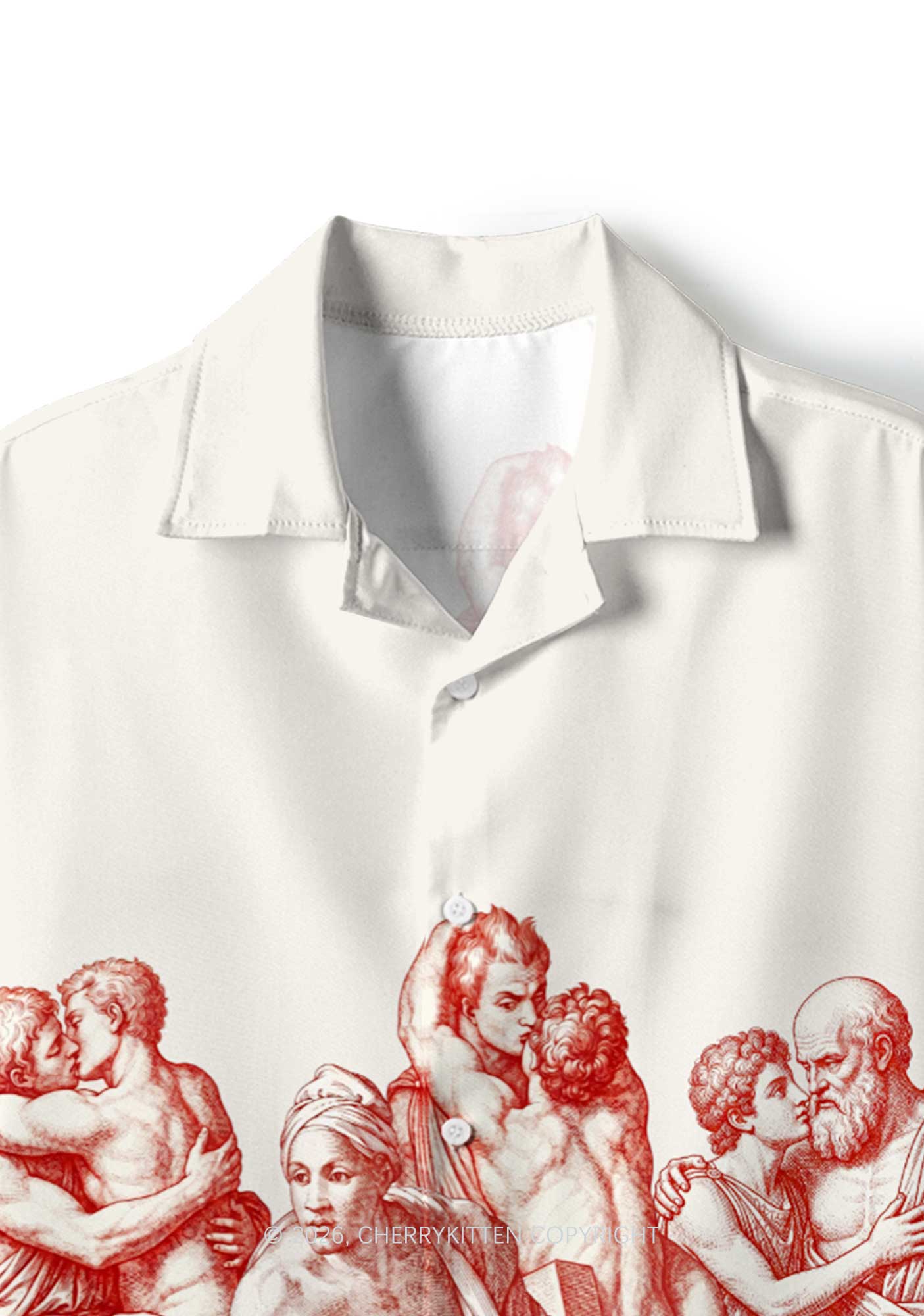 Ancient Greek Lovers Pride Y2K Print Hawaiian Shirt Cherrykitten