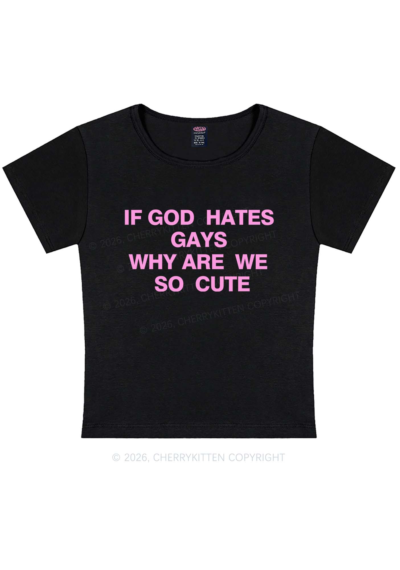 If God Hates Gays Pride Y2K Baby Tee Cherrykitten