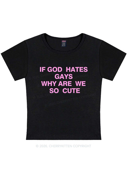 If God Hates Gays Pride Y2K Baby Tee Cherrykitten
