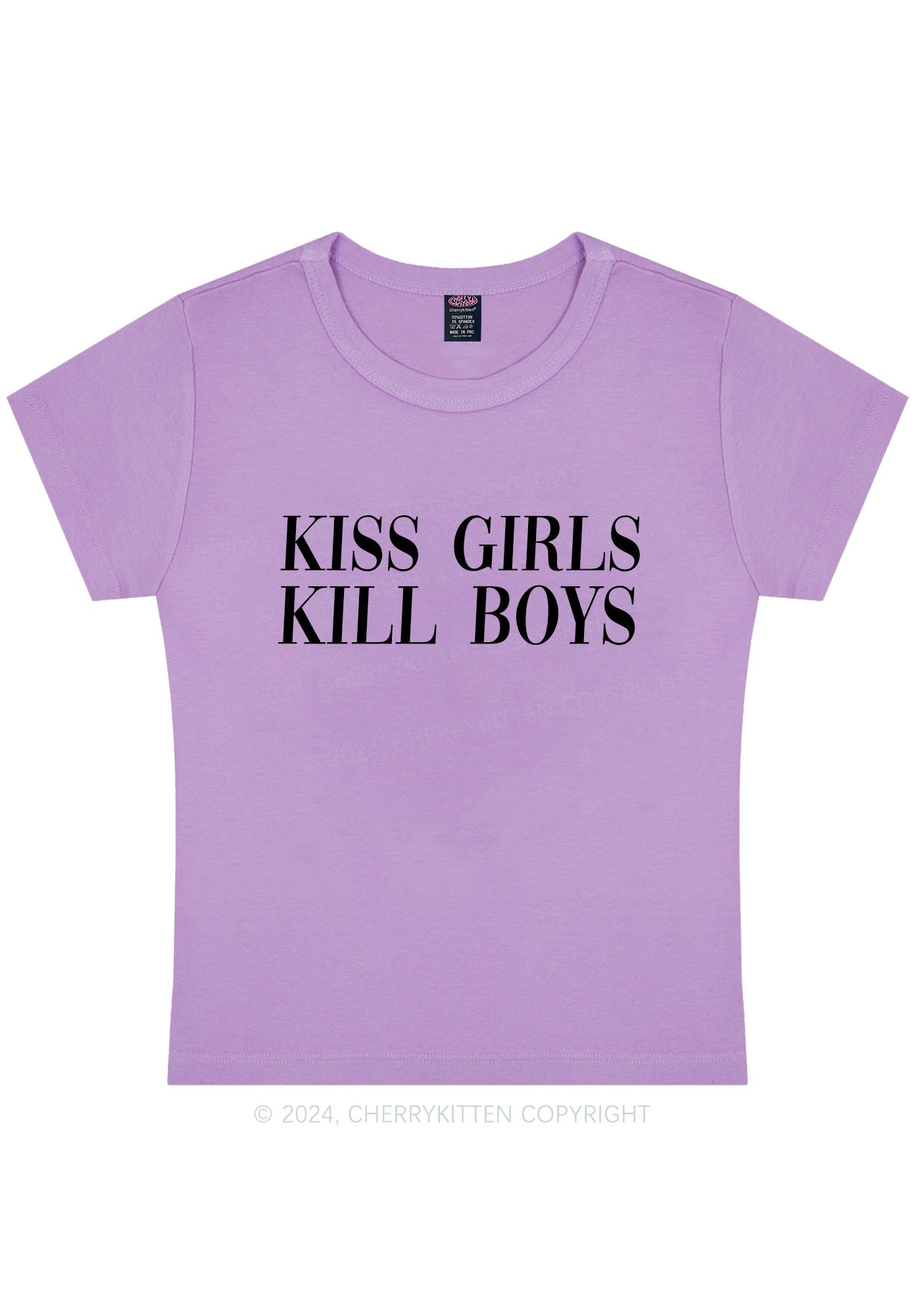 Kiss Girls Y2K Baby Tee Cherrykitten