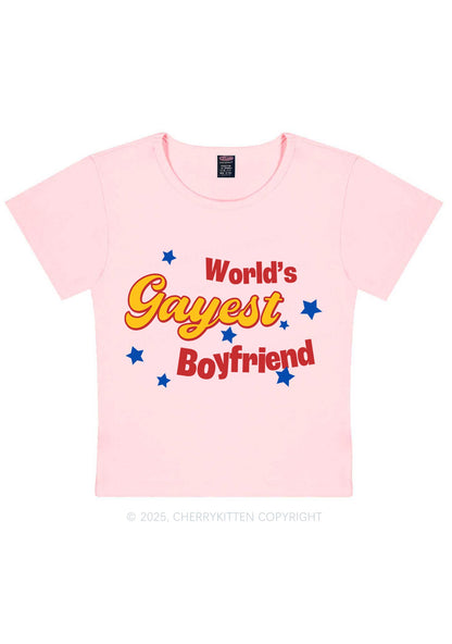 Worlds Gayest Boyfriend Pride Y2K Baby Tee Cherrykitten