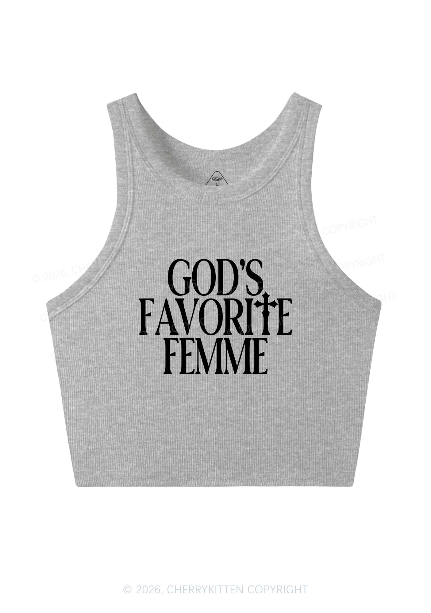 Gods Favorite Femme Pride Y2K Crop Tank Top Cherrykitten