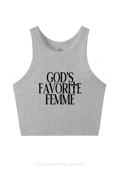 Gods Favorite Femme Pride Y2K Crop Tank Top Cherrykitten