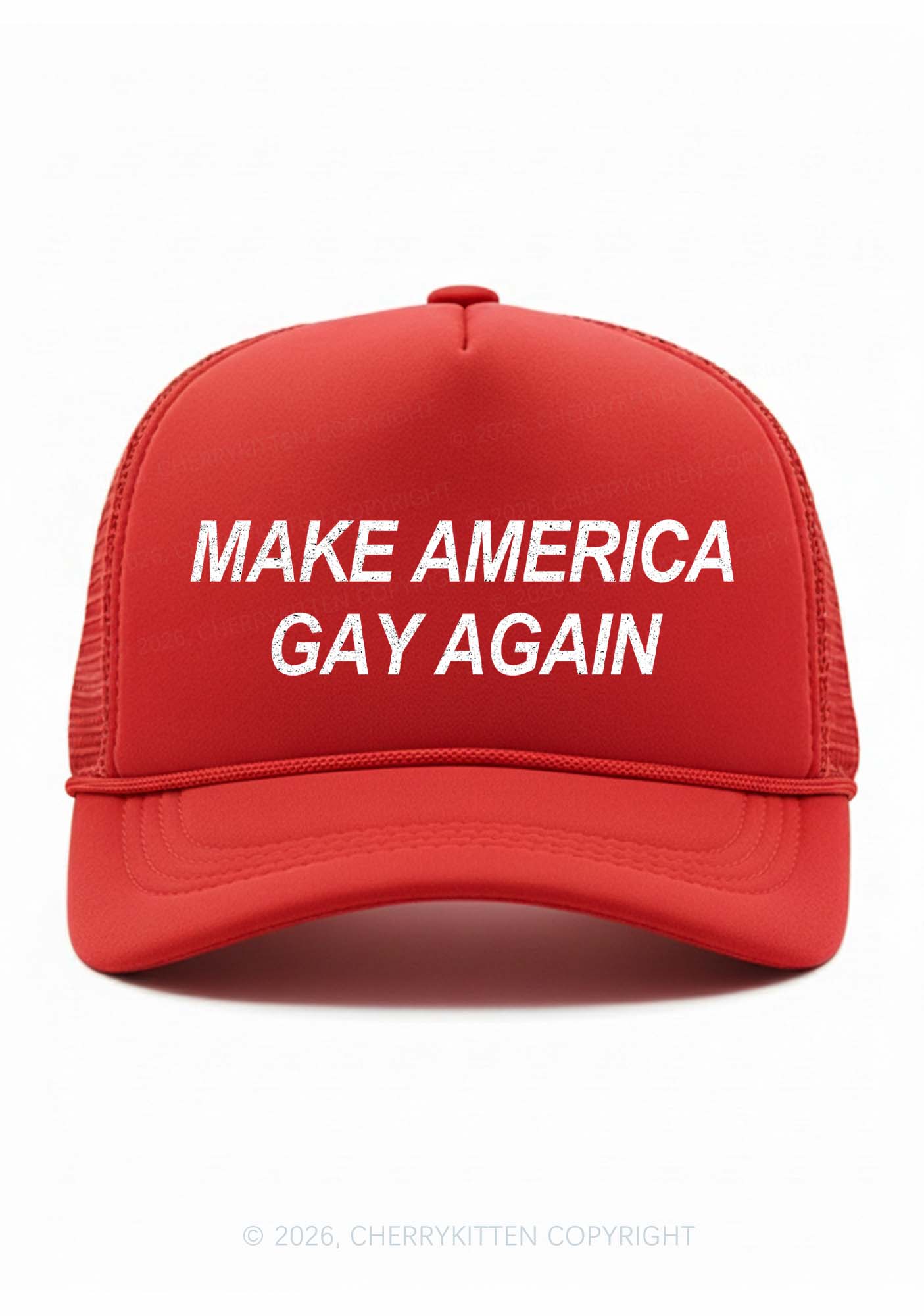 Make America Gay Again Pride Y2K Trucker Hat Cherrykitten