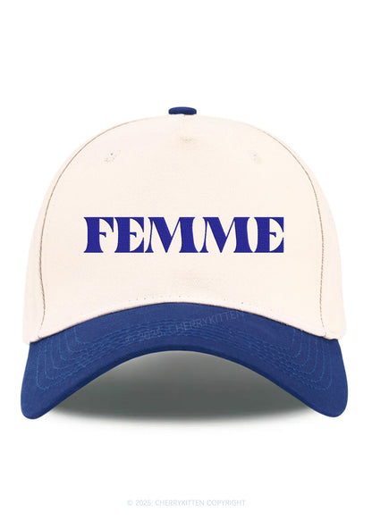 Embroidered Femme Pride Y2K Color Block Baseball Cap Cherrykitten