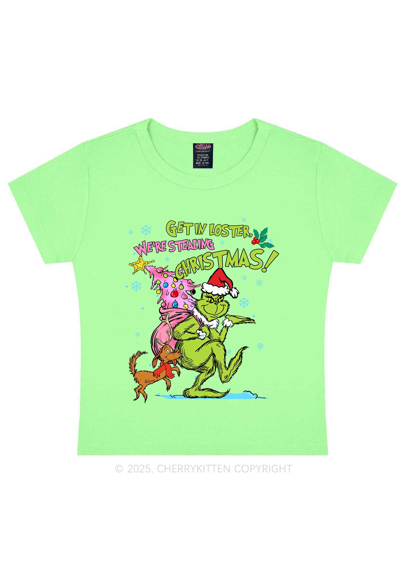 We Are Stealing Christmas Y2K Baby Tee Cherrykitten
