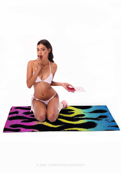 Pansexual Flame Pride Y2K Beach Towel Cherrykitten