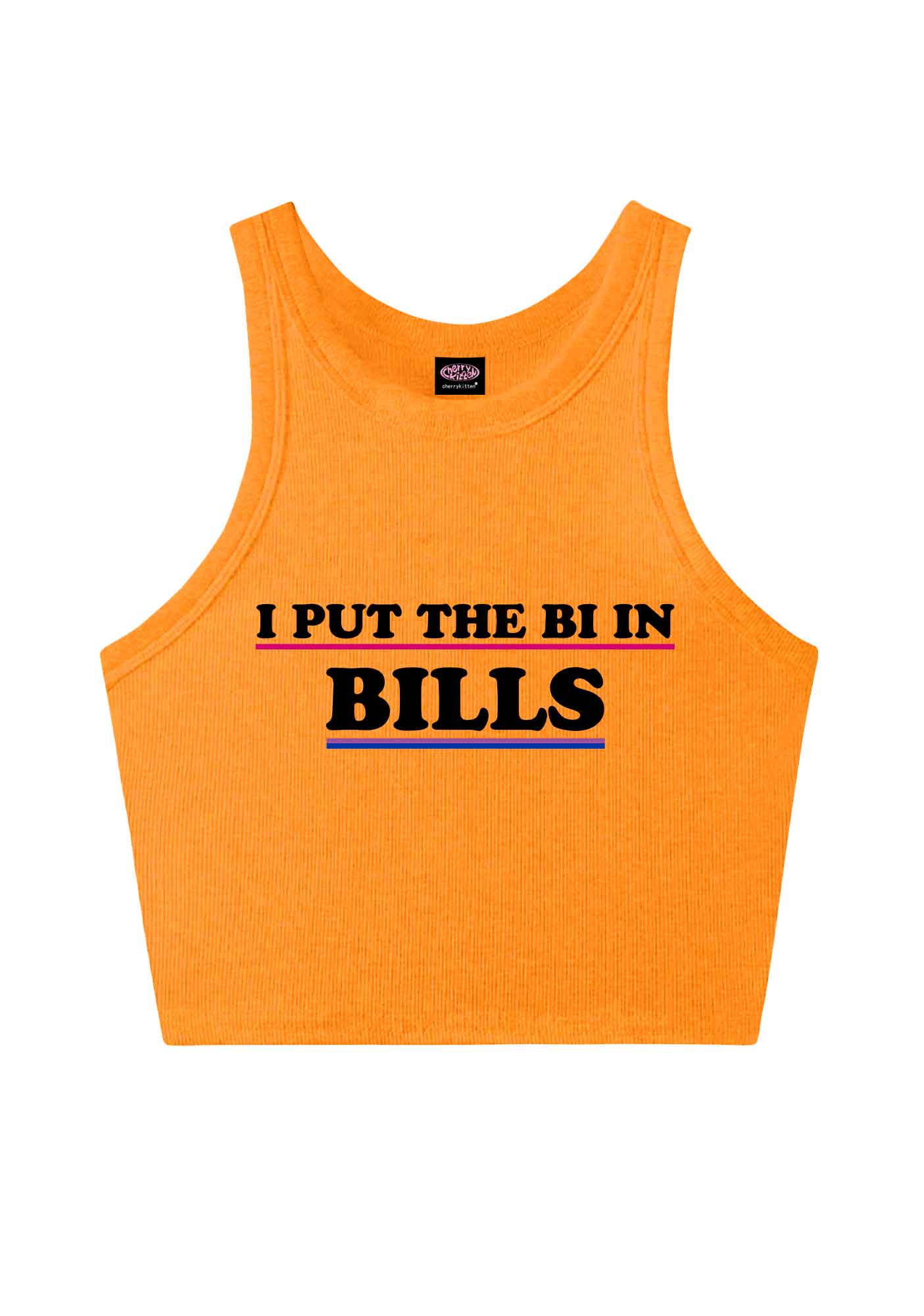 I Put The Bi In Bills Pride Y2K Crop Tank Top Cherrykitten