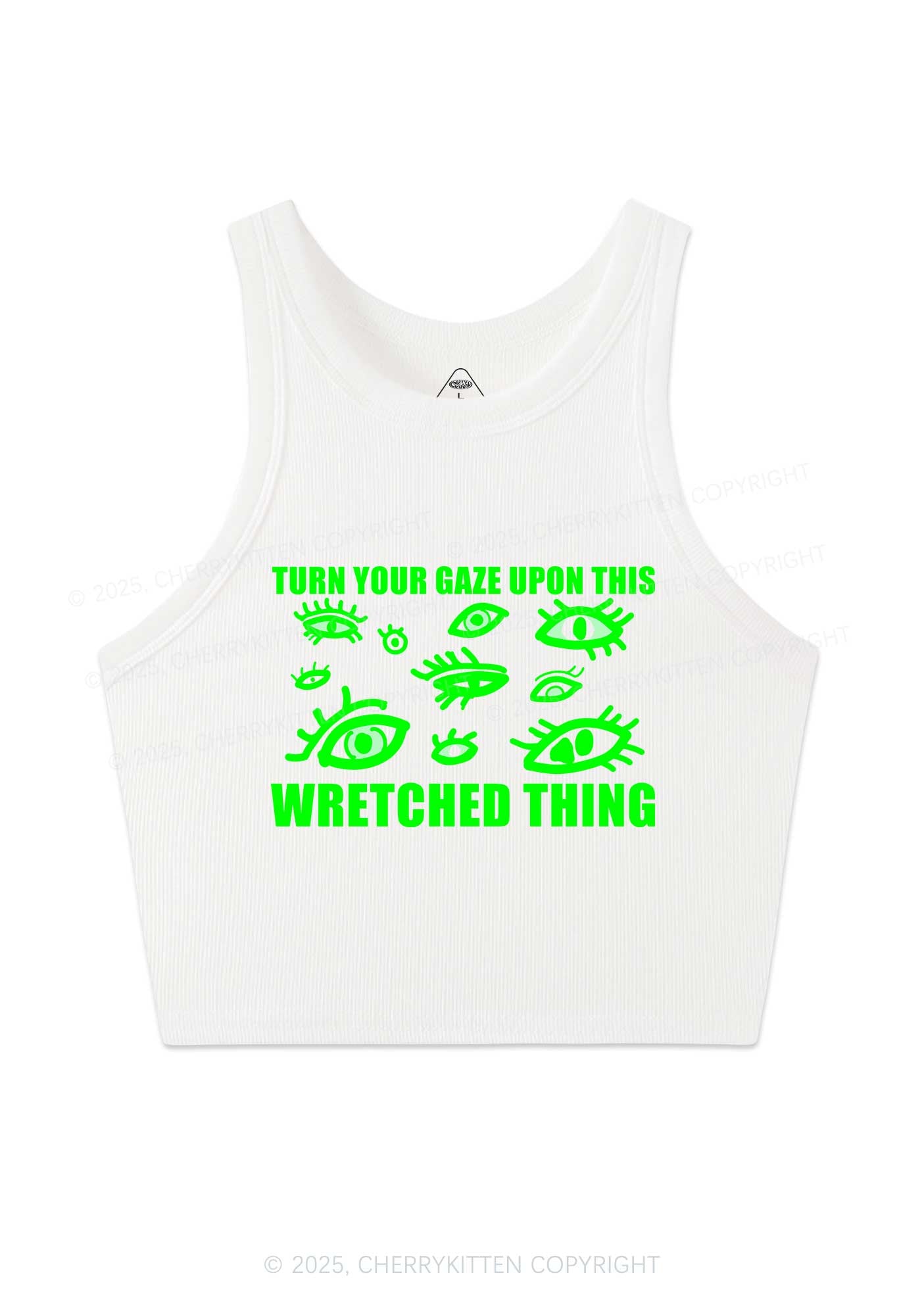 Turn Your Gaze Upon This Y2K Crop Tank Top Cherrykitten