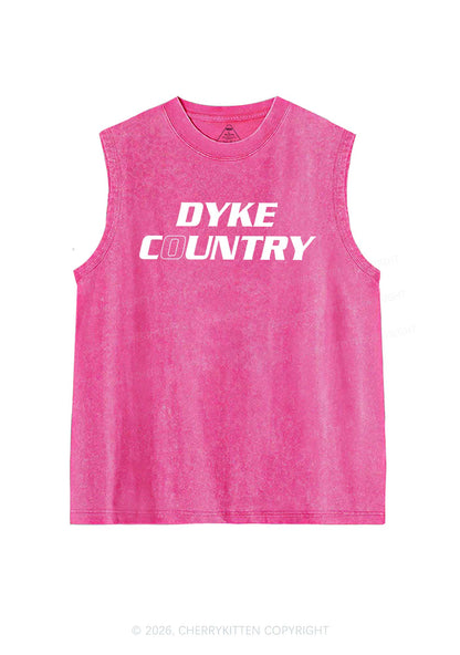 Dyke Country Pride Y2K Washed Muscle Tank Cherrykitten