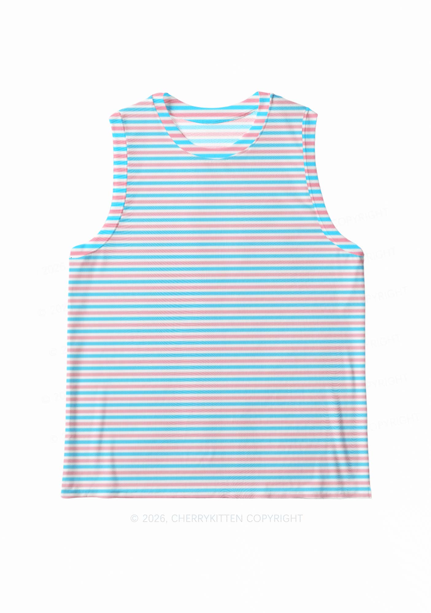 Trans Stripes Pride Y2K Mesh Muscle Tank Cherrykitten