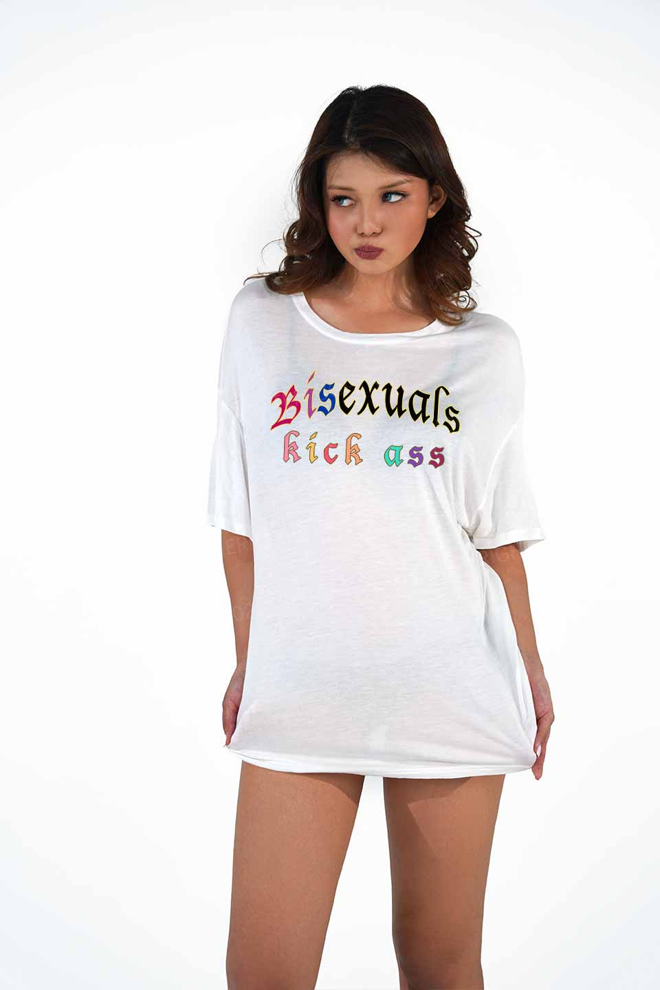 Bisexuals Kick Axx Pride Y2K Sheer Boyfriend Tee Cherrykitten