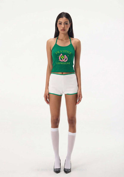 Im A Little Leprecxxt St Patricks Y2K Halter Neck Cami Cherrykitten