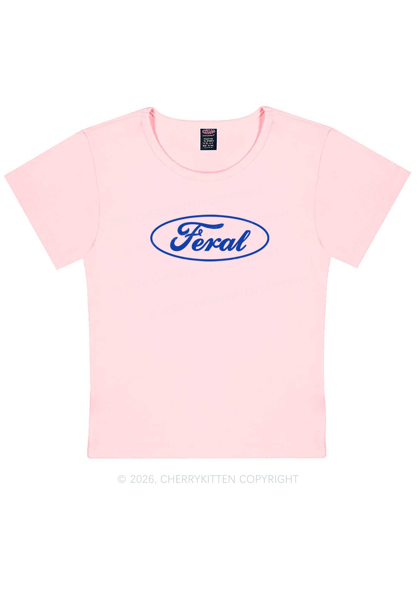 Blue Feral Y2K Baby Tee Cherrykitten