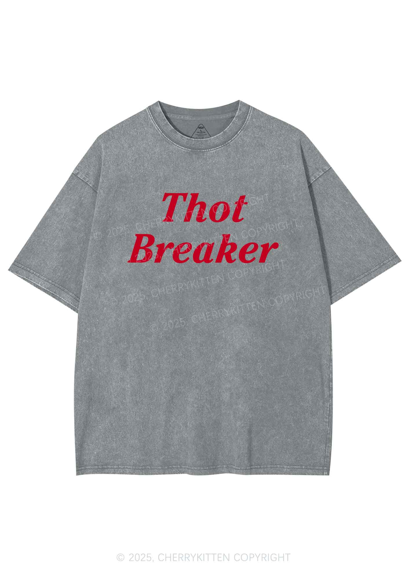 Thot Breaker Y2K Shirts Washed Tee Cherrykitten