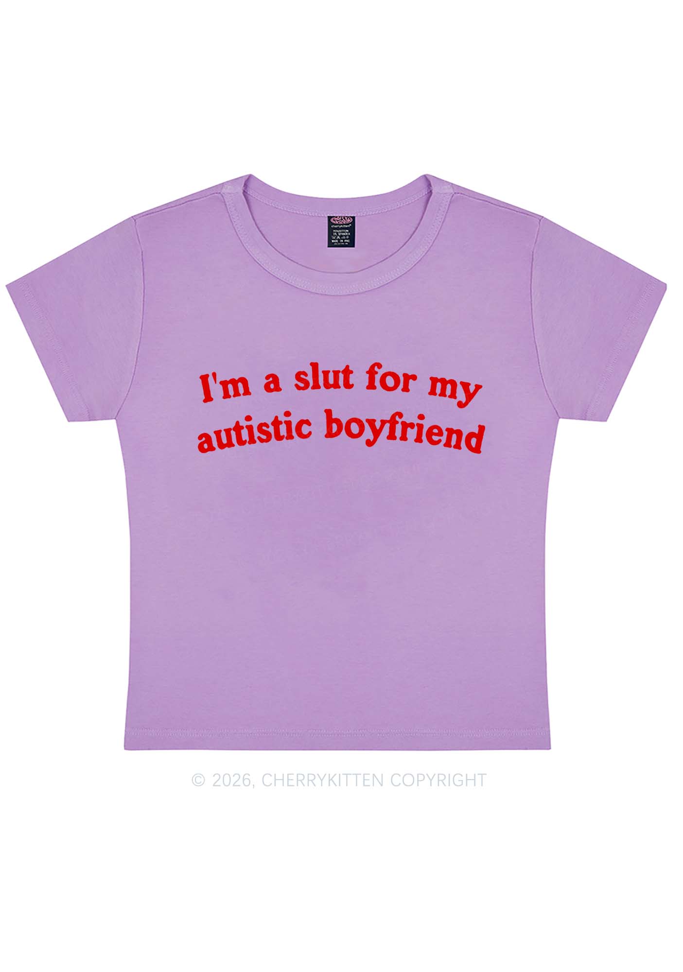 Slxt For My Autistic BF Y2K Baby Tee Cherrykitten