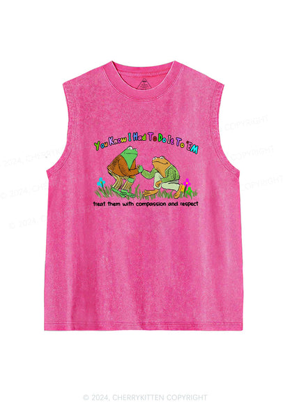 Treat Them With Compassion And Respect Y2K Washed Tank Cherrykitten