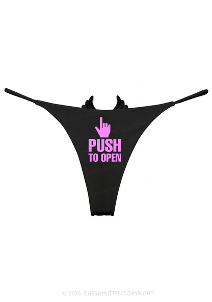 Push To Open Y2K Goth Angel Wings Bikini String Thong Cherrykitten