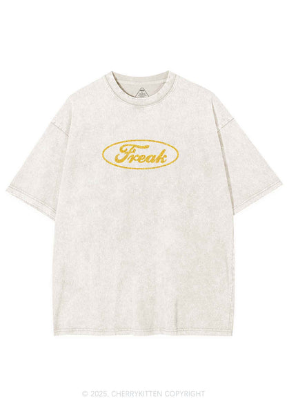 Glitter Oval Freak Y2K Shirts Washed Tee Cherrykitten