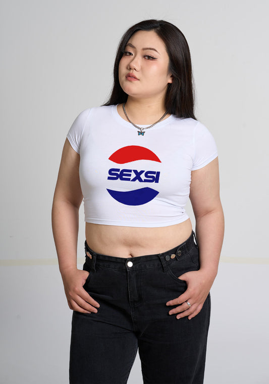 Curvy Red Blue Sexsi Baby Tee