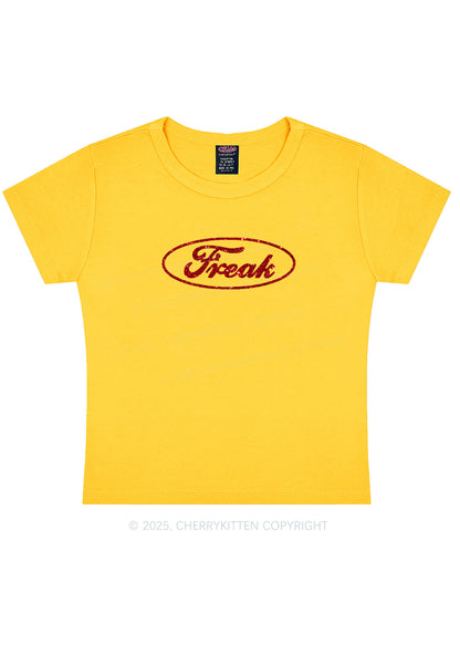Glitter Oval Freak Y2K Baby Tee Cherrykitten