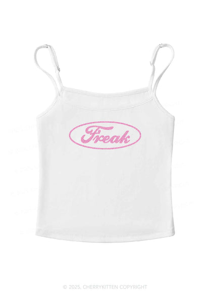 Glitter Oval Freak Y2K Spaghetti Strap Cami Cherrykitten