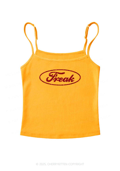 Glitter Oval Freak Y2K Spaghetti Strap Cami Cherrykitten