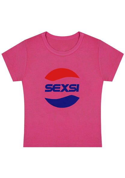Curvy Red Blue Sexsi Baby Tee
