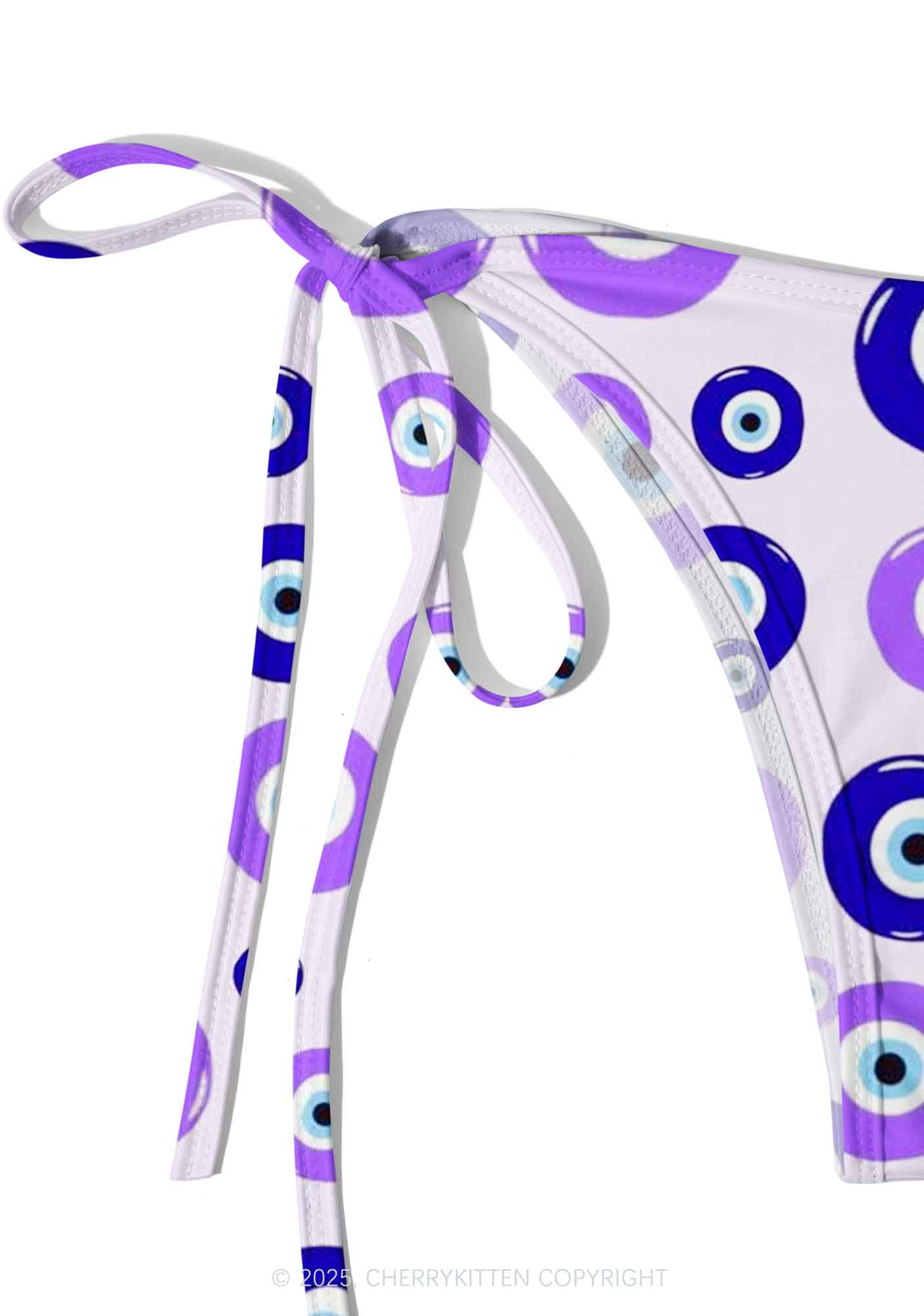 Purple Evil Eye Y2K Print Bikini Set Cherrykitten