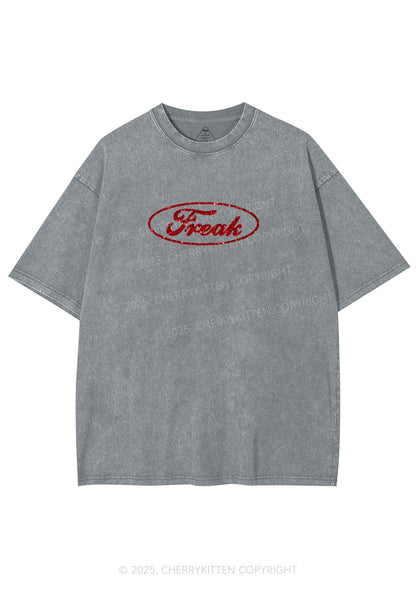 Glitter Oval Freak Y2K Shirts Washed Tee Cherrykitten